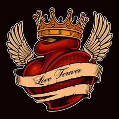 Serce chicano tatuaż (wersja kolorowa)