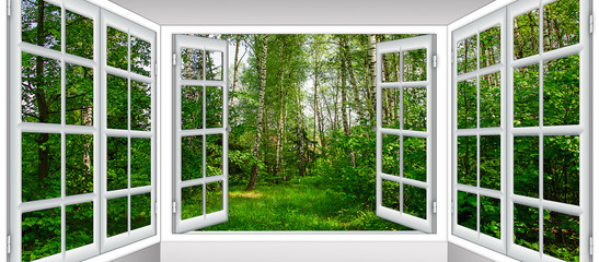 widok wschodu słońca z okna