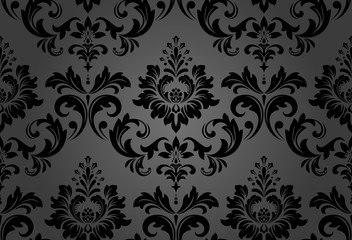 Kwiatowy wzór. Tapeta barokowa, adamaszek.