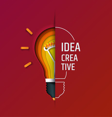 Kreatywny pomysł, wynalazek, inspiracja, innowacja, rozwiązanie. Lampa do cięcia papieru. Koncepcyjna ilustracja. Transparent. Karta.