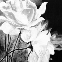 Białe kwiaty, malarstwo