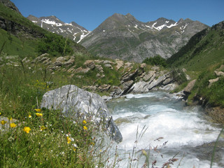 Valle de Ordesa, Pireneje, Hiszpania - rzeka w Dolinie Ordesy