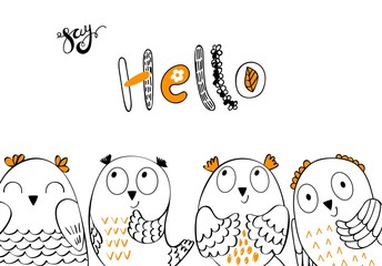 sowy w jasnych kolorach