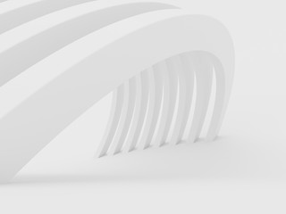 Abstract of white curved architectural pattern background,Concept of future modern facade design on architecture,3d rendering 