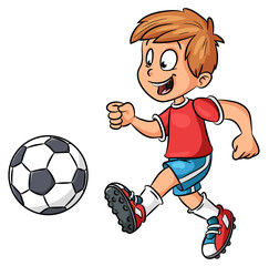 Chłopiec z piłki nożnej - ilustracji wektorowych