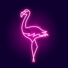 Świecący różowy neon flamingo znak