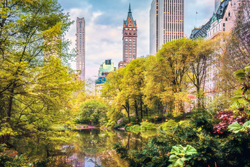 Staw w Central Parku w Nowym Jorku