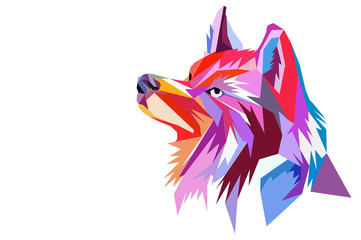 głowa wilka. styl wielokąta.