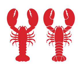 Lobster logo. Isolated lobster on white background