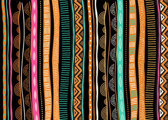 Afrykańskie tło, ulotka z tradycyjnym plemiennym wzorem.