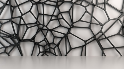 Abstrakcja 3d kratownica na białym tle