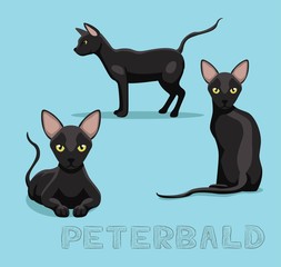 Ilustracja kot kreskówka wektor Peterbald