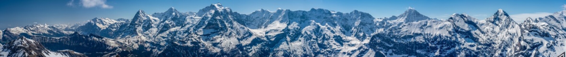 Switzerland, snow alps panorama view