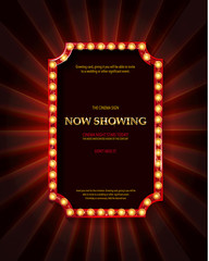 Czerwona ramka z żarówkami