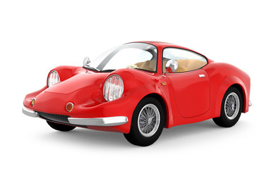 kreskówka retro samochód sportowy 3d