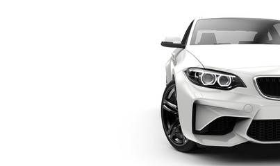 Widok z przodu generycznego i markowego samochodu moder