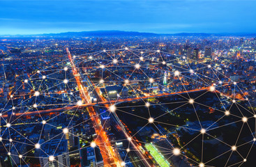 Sieć bezprzewodowa i miasto połączeń