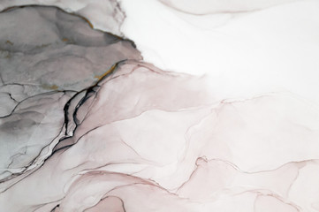 Atrament, farba, abstrakcja. Zbliżenie obrazu. Kolorowy abstrakcyjny obraz tła. Farba olejna o silnej teksturze. Wysokiej jakości detale. Tusz alkoholowy nowoczesne malarstwo abstrakcyjne, nowoczesna sztuka współczesna.