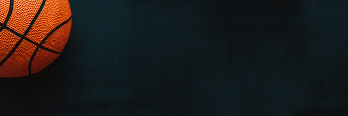 Koszykówka baner na ciemnym tle