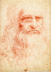 Pocztówka portretowa Leonardo da vinci