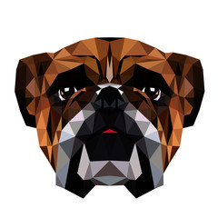 Buldog angielski low poly design. Trójkąt ilustracji wektorowych.