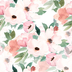 Akwarela bezszwowe wzór. Wzór w kwiaty. Ręcznie rysowane akwarela ilustracja