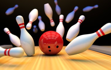 Kręgle tło z kręgle i piłka