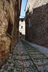 Streets of Spello in Umbria, Italy.