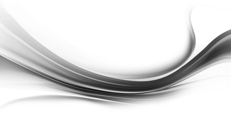 Abstrakcyjna czarna fala na białym tle