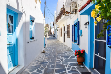 Tradycyjna architektura w starym mieście Kástro na Naxos, Grecja