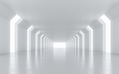 Podświetlany projekt korytarza. Renderowanie 3D.