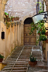 Streets of Spello in Umbria, Italy. 