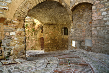 Streets of Spello in Umbria, Italy. 