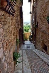 Streets of Spello in Umbria, Italy. 