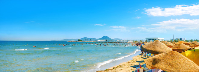 Beach in Tunis town. Tunisia, North Africa