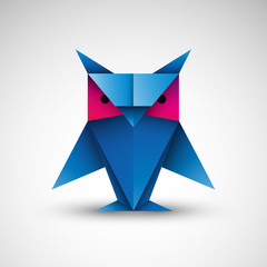 sowa origami logo wektor