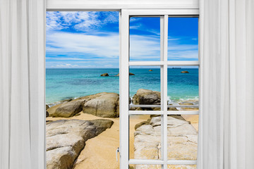 Raj okno z widokiem na ocean