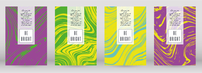 Modern Marble Cover Design for your Business with Abstract Lines. Futuristic Poster, Flyer, Layout with Liquid Pattern for Branding, Identity, Annual Report. Vector minimalistic brochure. Luxury.