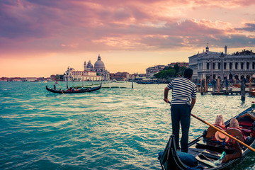 Gondola na Piazza San Marco, Venezia, Włochy.