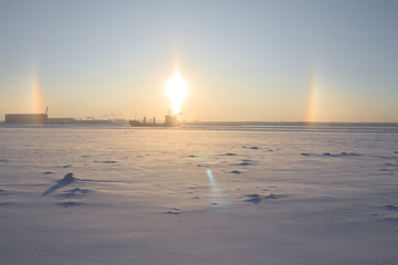 zjawisko naturalne halo na horyzoncie