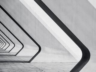 Szczegóły architektury Nowoczesny budynek Beton Odchylenie kolumny perspektywy przestrzeni Abstrakcyjne tło