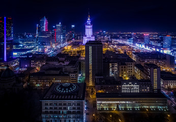 Warszawa nocą