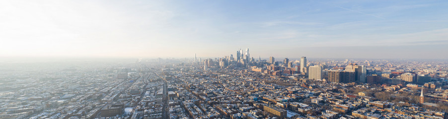 Aerial panoramiczne zdjęcie Downtown Philadelphia PA