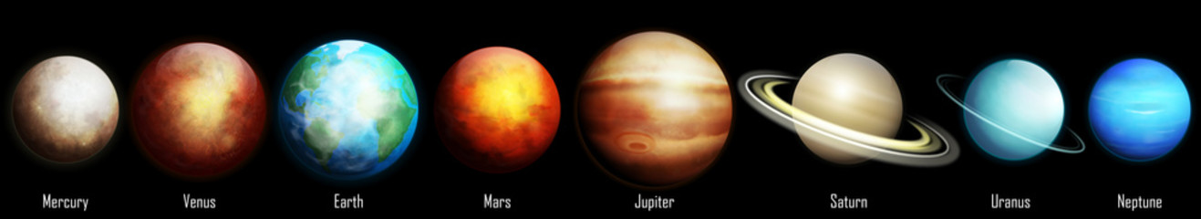Ilustracja planet Układu Słonecznego