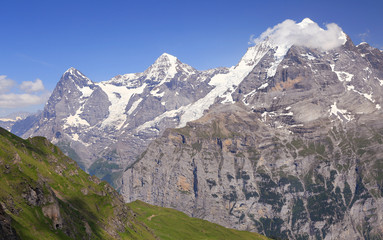 Góry Eiger, Monch i Jungfrau, Szwajcaria Alpy