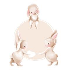  Słodkie króliczki akwarelowe 