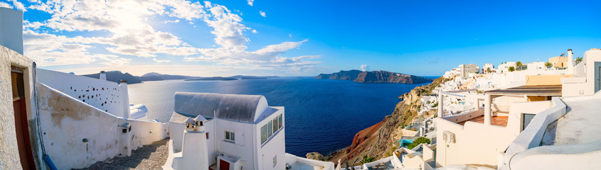 Architektura wsi Panorama Oia. Grecja Santorini Island