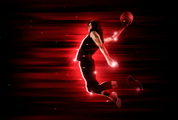 Gracze w koszykówkę w akcji