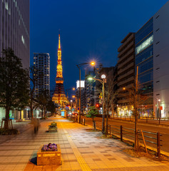 Zachód słońca Tokyo Tower