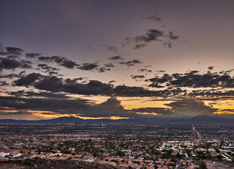 Miasto Las Vegas Nevada po zachodzie słońca